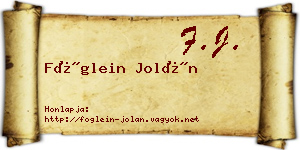 Föglein Jolán névjegykártya