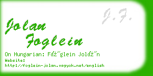 jolan foglein business card